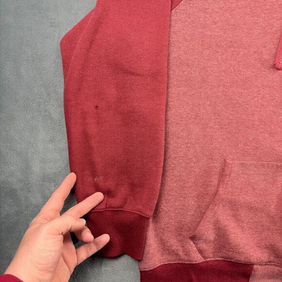 True Religion Full Zip Hoodie Men's 2XL Red Color Block Raglan Distressed Cali - Picture 5 of 11